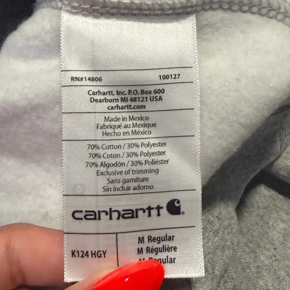 Carhartt Jameson Graphic Crewneck Sweatshirt Gray Green Spellout Men Medium